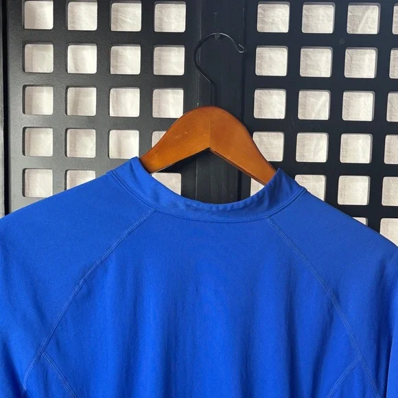 💙 Coolibar Royal Blue Quarter Zip Sun Shirt Womens Large UPF Short Sleeve 💙 - Picture 5 of 13